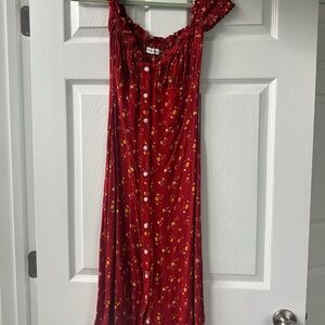 With Jéan Emilie Red Floral Print Dress